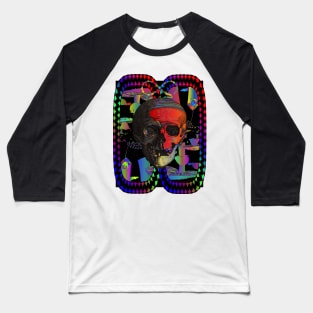 Trippy Psychedelic Skull Colorful Mushroom Skeleton Baseball T-Shirt